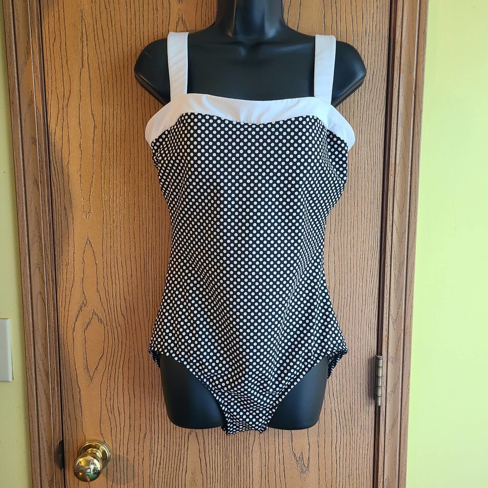Miraclesuit Vintage One Piece Polka Dot Swimsuit Size 14